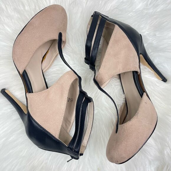 bucco capensis | suede t-strap pump 7.0 4” heel, back zipper. - Picture 7 of 11